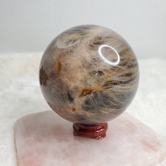 Other - Black and Peach Moonstone Sphere